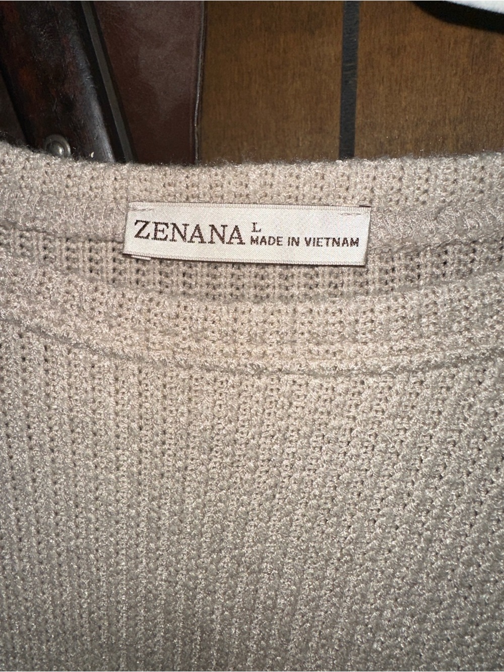 Zenana Outfitters Beige Short Sleeve Waffle Knit Top with matching pants. - Picture 4 of 12